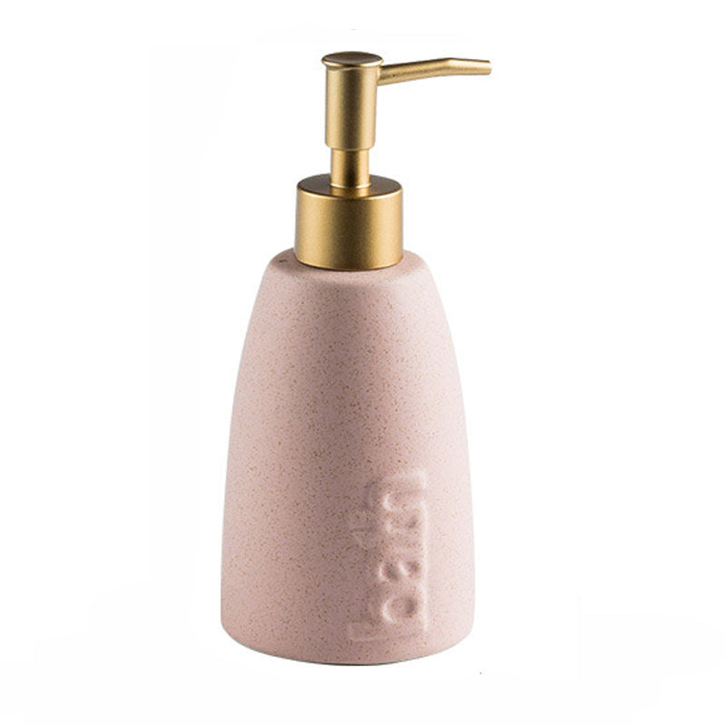 Bath Soap Dispenser, Ceramic Soap Bottle, Lotion Dispenser, Bathroom Decor, Green, Blue, White, Pink, 11.1 OZ