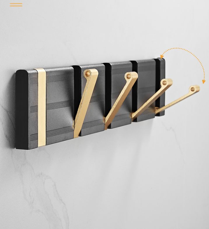 Stylish Towel Holder | Modern Metal Rack, Folding Coat Rack, Wall Mounted Bathroom Organizer, Holder for Bathroom, Kitchen, Bedroom, Hallway