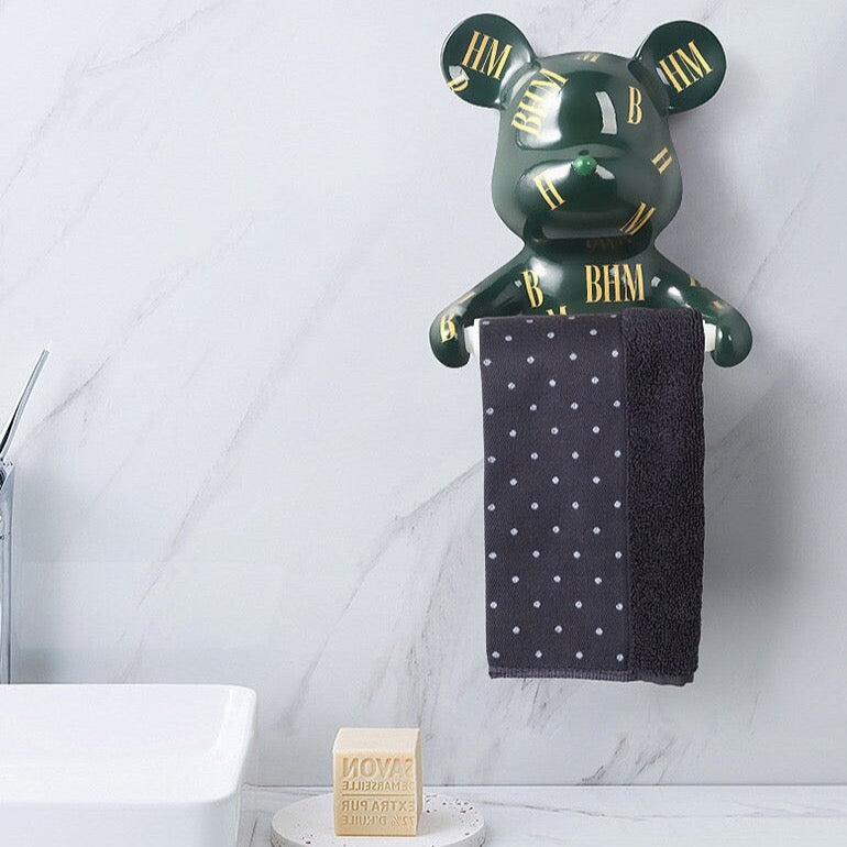 Toilet Paper Holder, Bear Shaped Wall Mounted Toilet Paper Rack, Bathroom Decor, Tp Holder